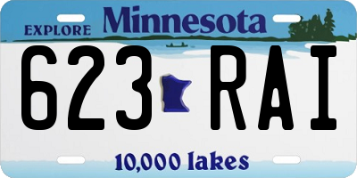 MN license plate 623RAI