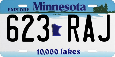 MN license plate 623RAJ