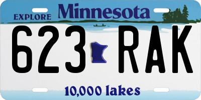 MN license plate 623RAK