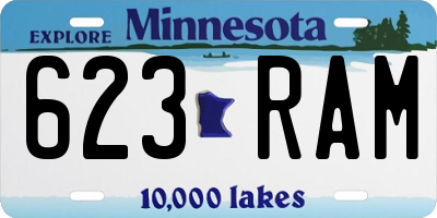 MN license plate 623RAM