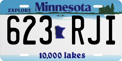 MN license plate 623RJI