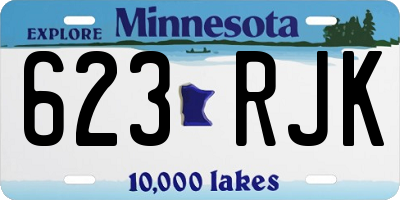 MN license plate 623RJK