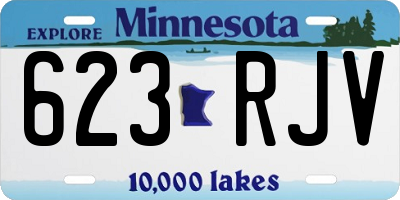 MN license plate 623RJV