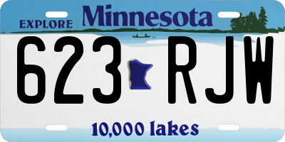 MN license plate 623RJW