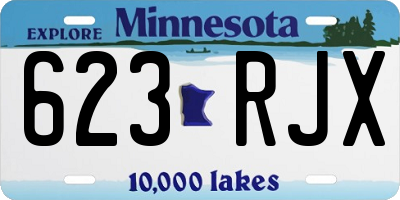 MN license plate 623RJX