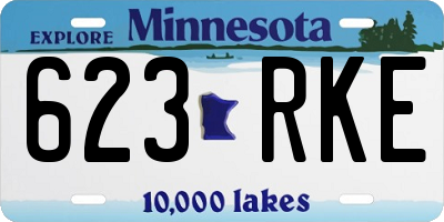 MN license plate 623RKE