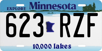 MN license plate 623RZF