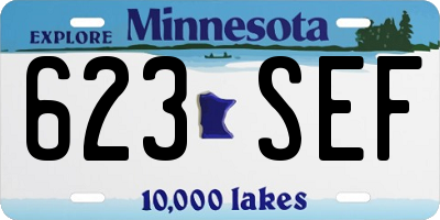 MN license plate 623SEF