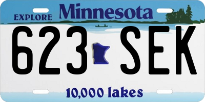 MN license plate 623SEK