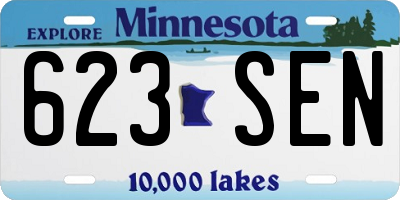 MN license plate 623SEN