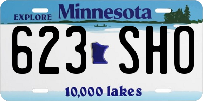 MN license plate 623SHO