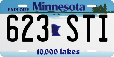 MN license plate 623STI