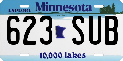 MN license plate 623SUB