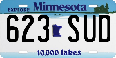 MN license plate 623SUD