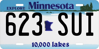 MN license plate 623SUI
