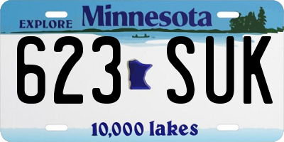 MN license plate 623SUK