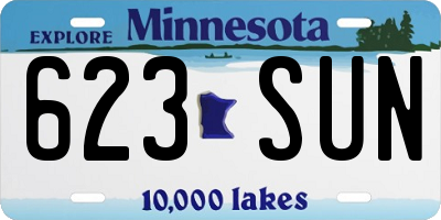 MN license plate 623SUN