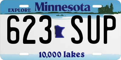 MN license plate 623SUP