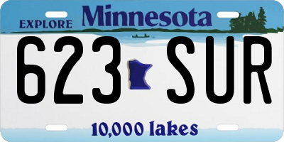 MN license plate 623SUR