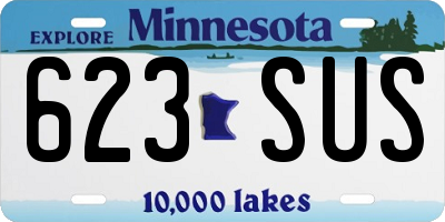 MN license plate 623SUS