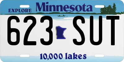 MN license plate 623SUT