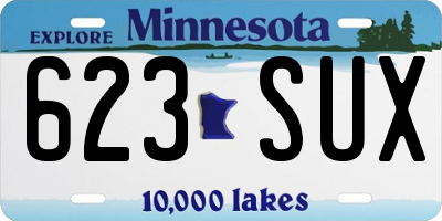 MN license plate 623SUX