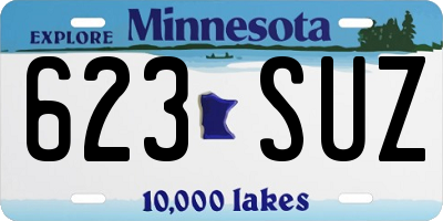 MN license plate 623SUZ
