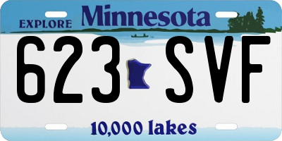 MN license plate 623SVF