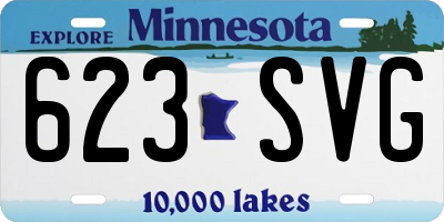 MN license plate 623SVG