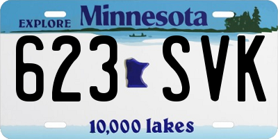 MN license plate 623SVK