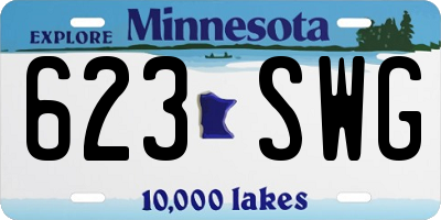 MN license plate 623SWG