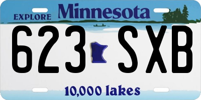 MN license plate 623SXB