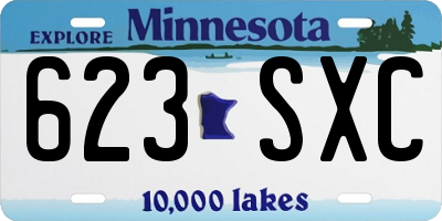 MN license plate 623SXC