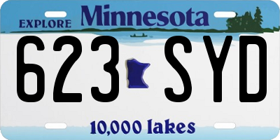 MN license plate 623SYD