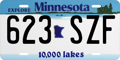 MN license plate 623SZF