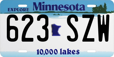 MN license plate 623SZW