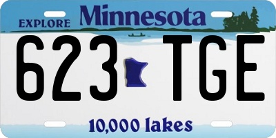MN license plate 623TGE