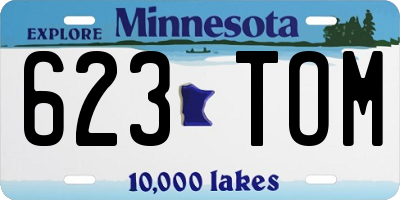 MN license plate 623TOM