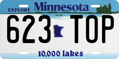 MN license plate 623TOP