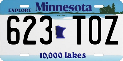 MN license plate 623TOZ