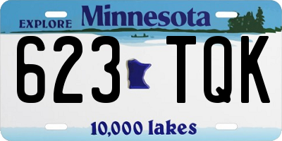 MN license plate 623TQK