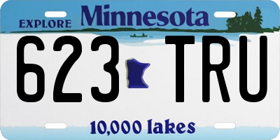 MN license plate 623TRU