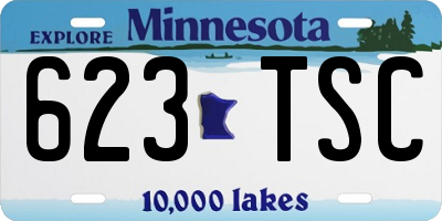 MN license plate 623TSC