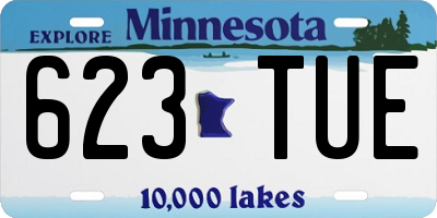 MN license plate 623TUE