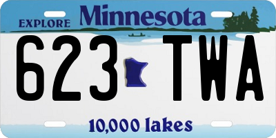 MN license plate 623TWA