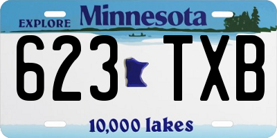 MN license plate 623TXB