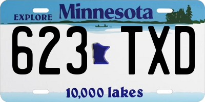 MN license plate 623TXD