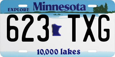 MN license plate 623TXG