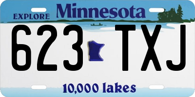 MN license plate 623TXJ