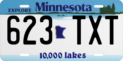 MN license plate 623TXT